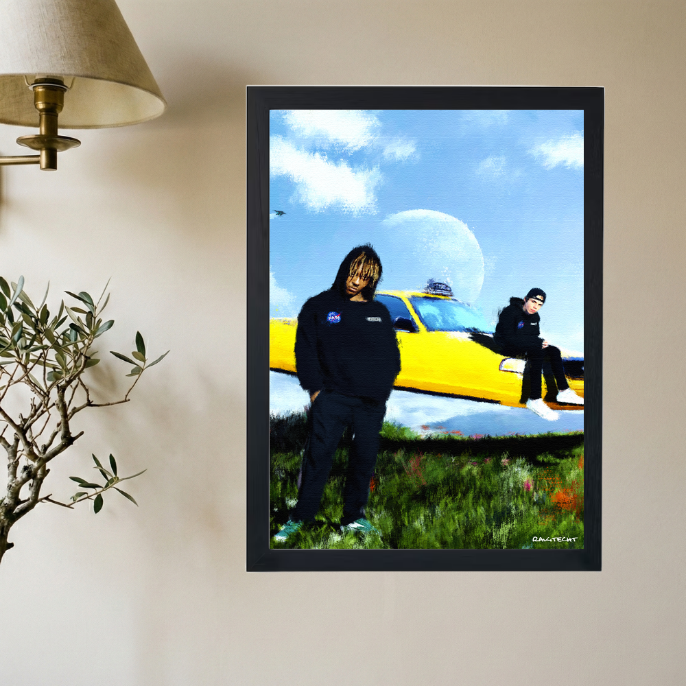 Juice WRLD x The Kid Laroi 'Taxi' Painting Poster - Mockup 2