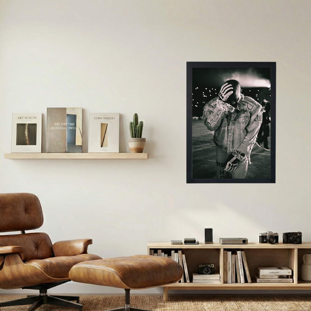 Kanye West 'Feels' B&W Poster - Mockup 1