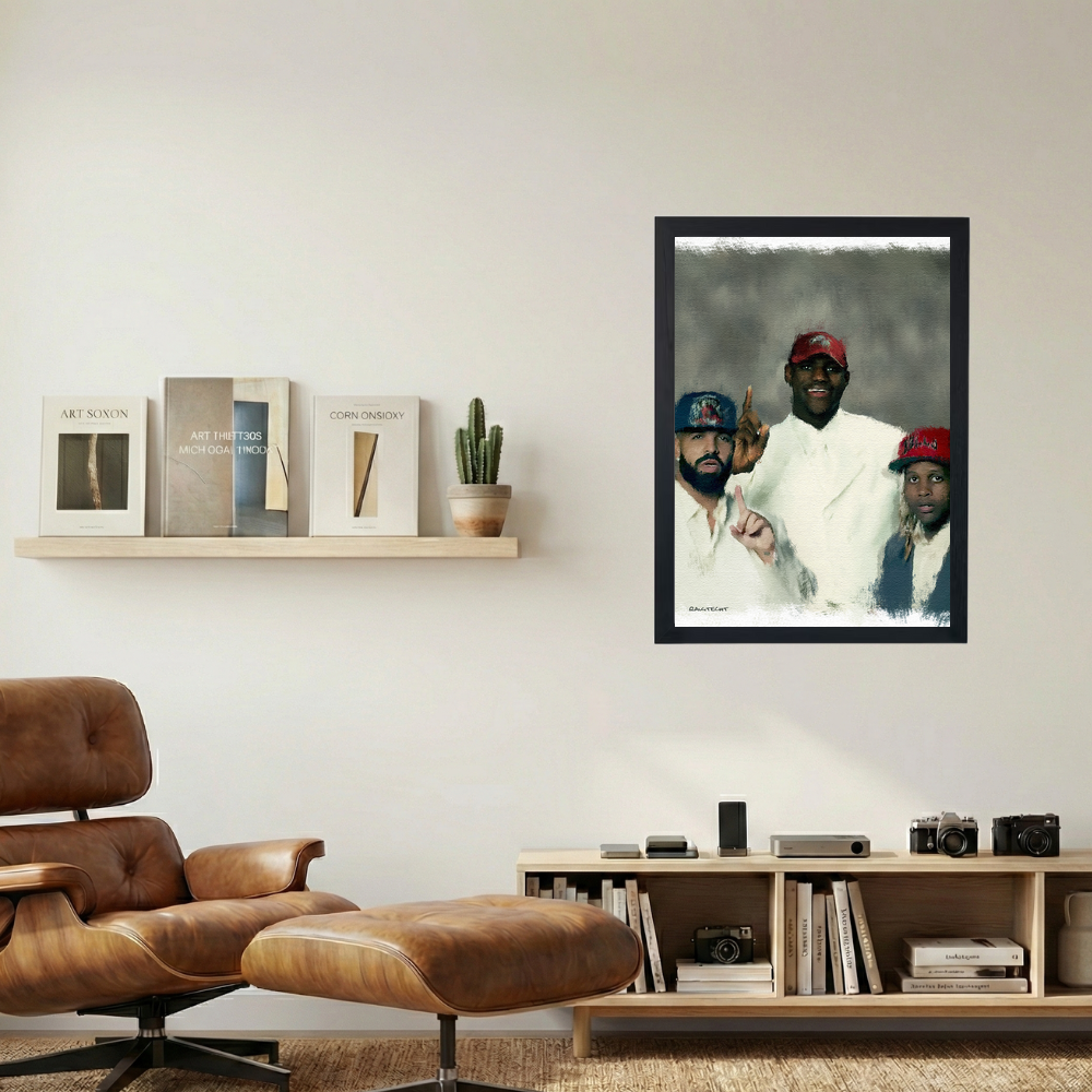 Lebron x Drake x Lil Durk 'Cry Later' Painting Poster - Mockup 1