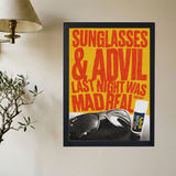 Kanye 'Sunglasses and Advil' Poster - Mockup 2
