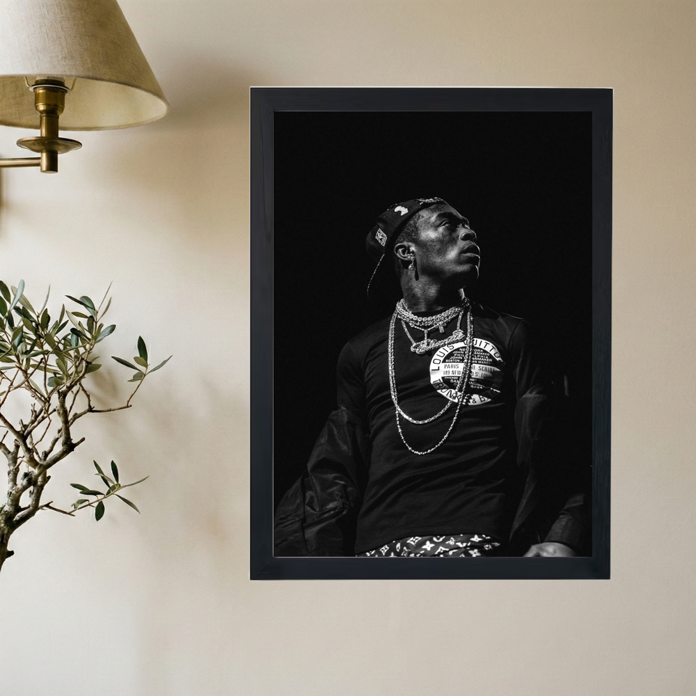 Lil Uzi Vert 'All My Chains' B&W Poster - Mockup 2