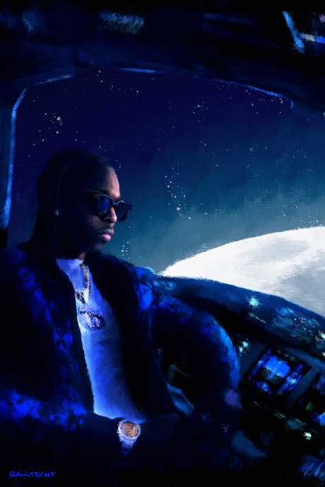 Pop Smoke 'Aim For The Moon' Painting Poster