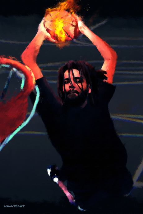 J. Cole 'Baller' Painting Poster