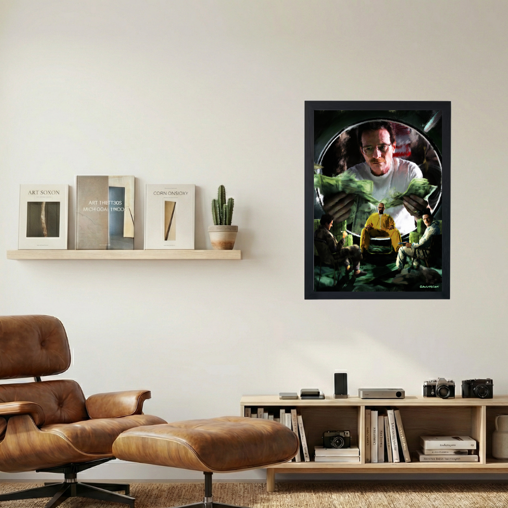 Breaking Bad // Walter White 'Money Cleaned' Painting Poster - Mockup 1