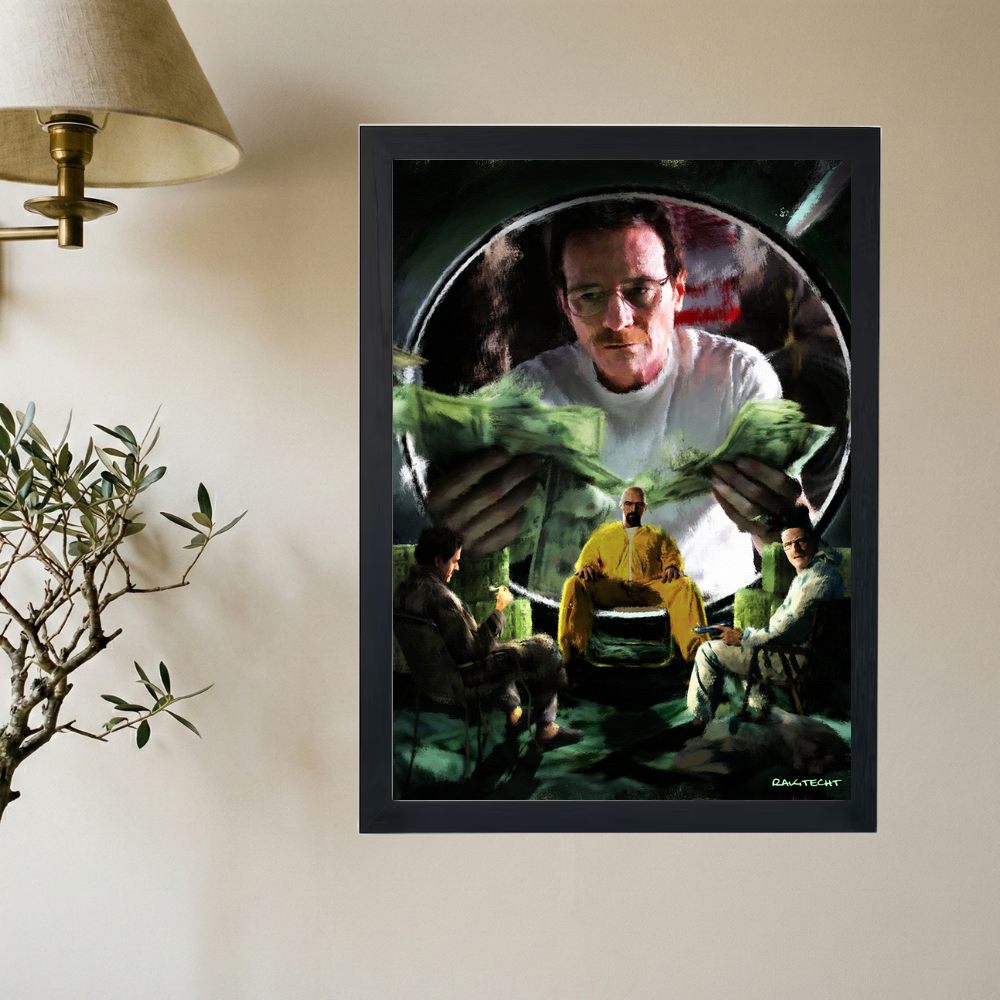 Breaking Bad // Walter White 'Money Cleaned' Painting Poster - Mockup 2