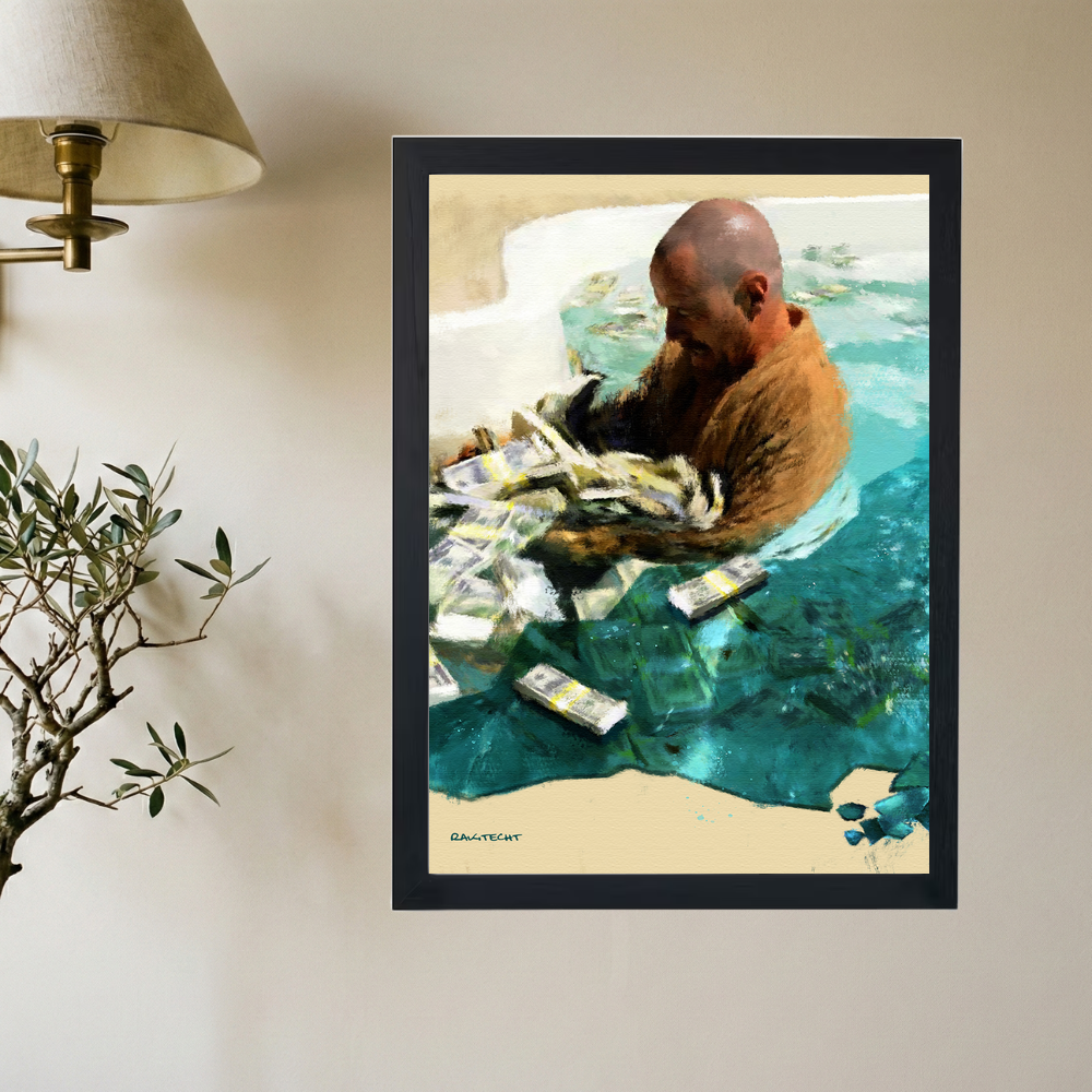 Breaking Bad // Walter White 'Crystal Money' Painting Poster - Mockup 2