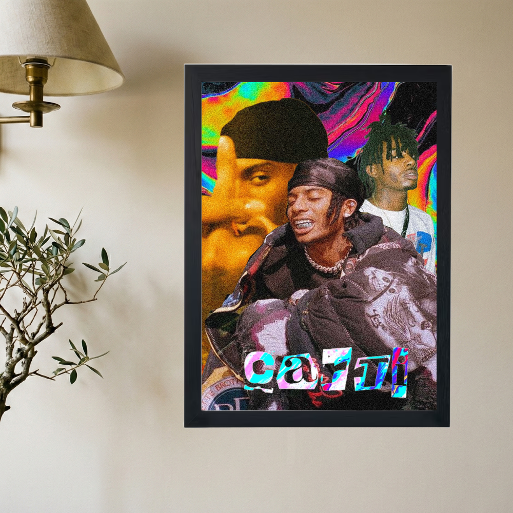 Playboi Carti 'Thermal' Collage Poster - Mockup 2