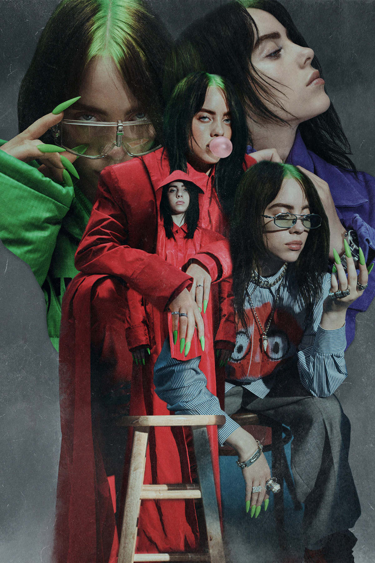 Billie Eilish 'Seeing Green' Collage Poster