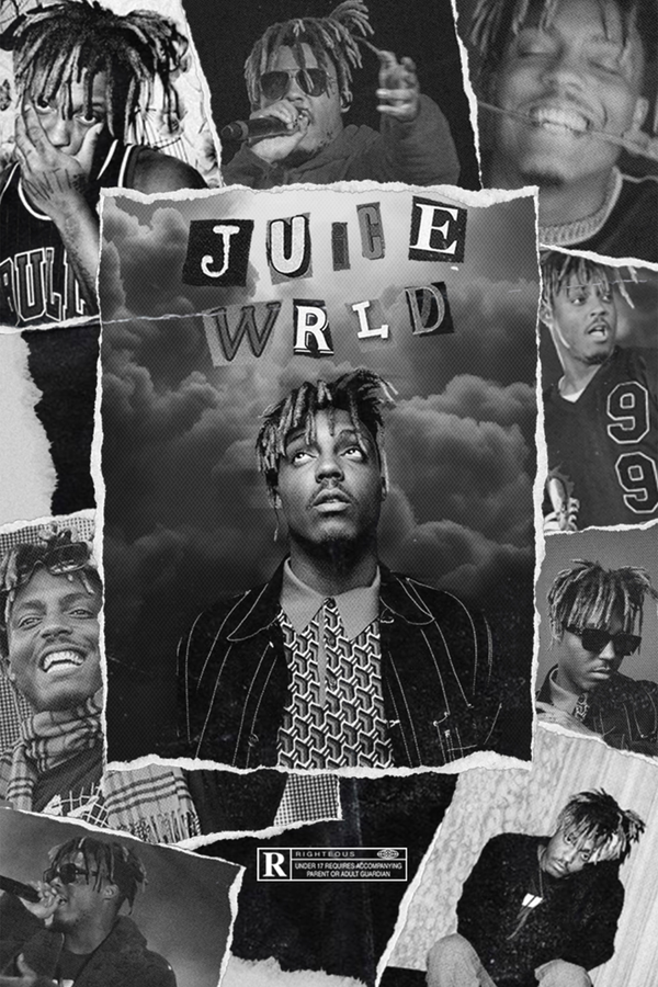 Juice WRLD B&W Collage Poster