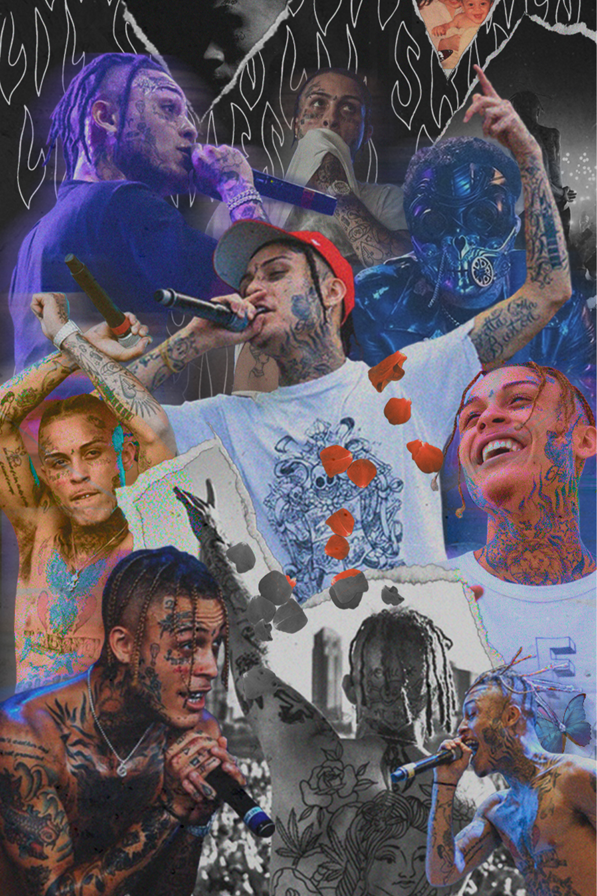 Lil Skies 'Roses' Collage Poster