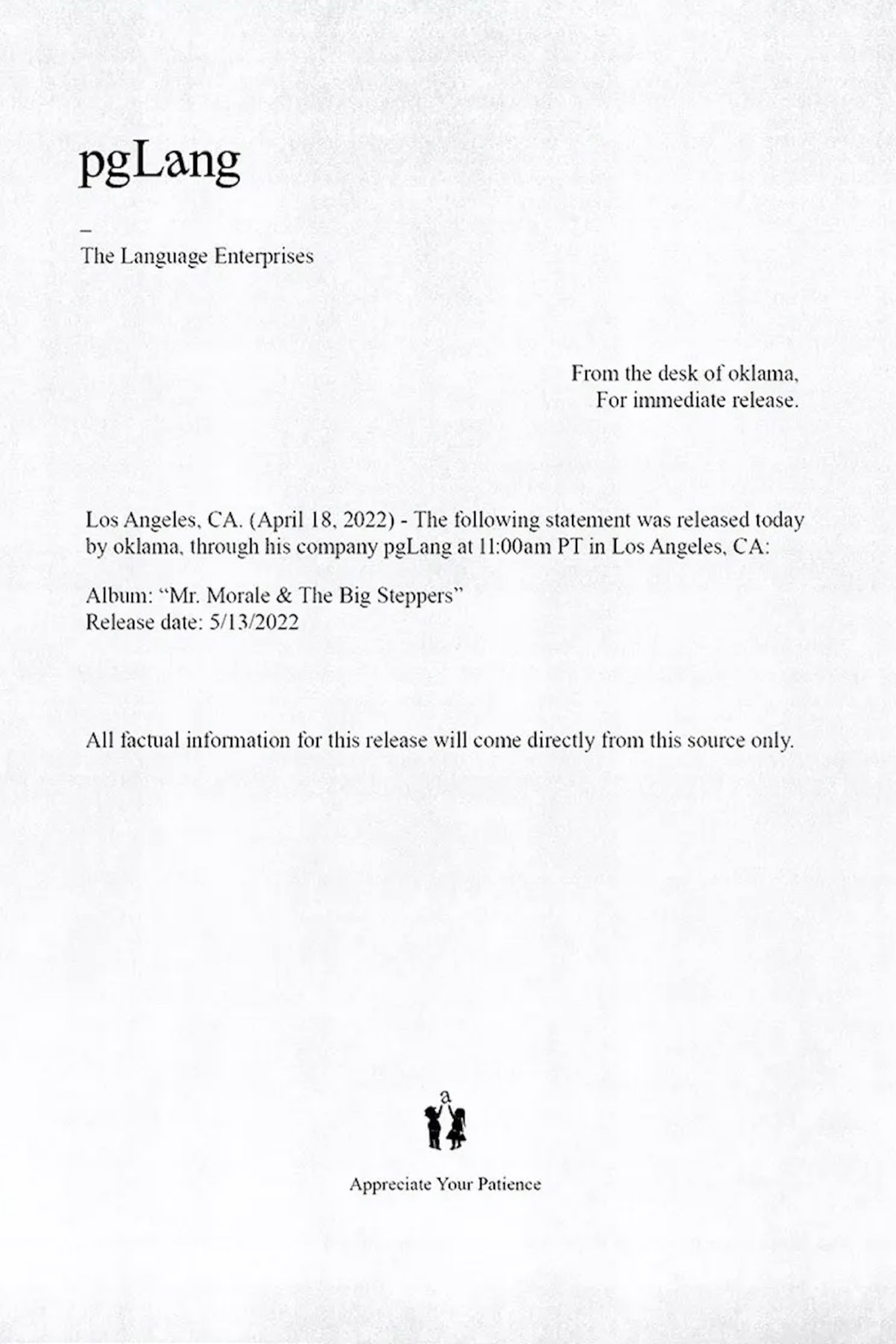 Kendrick Lamar 'Announcement' Poster