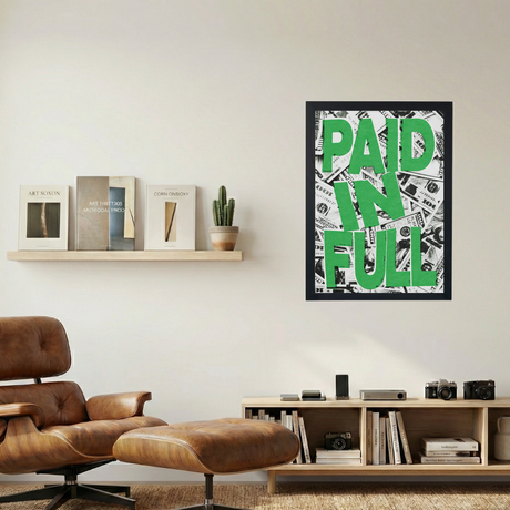 Green 'Paid In Full' Poster - Mockup 1