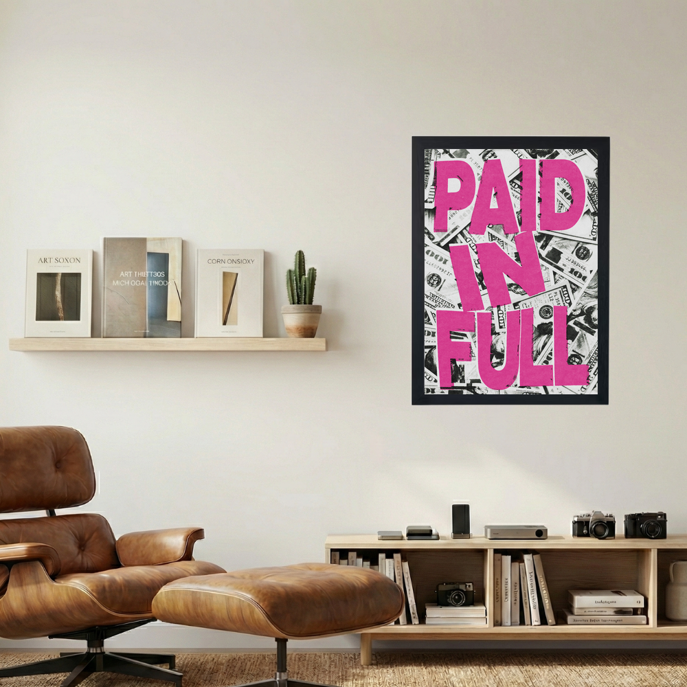 Pink 'Paid In Full' Poster - Mockup 1