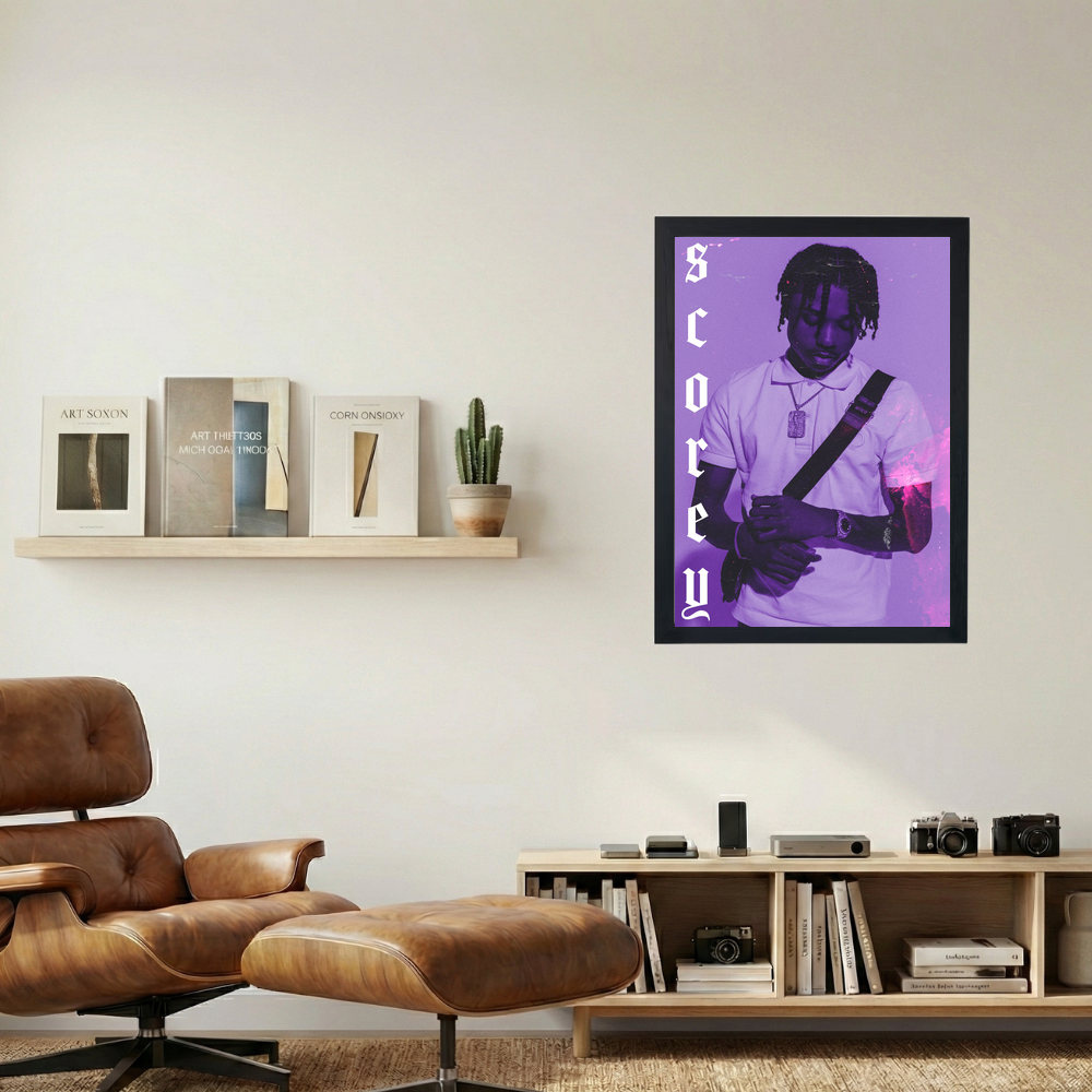 Scorey 'Purple' Poster - Mockup 1