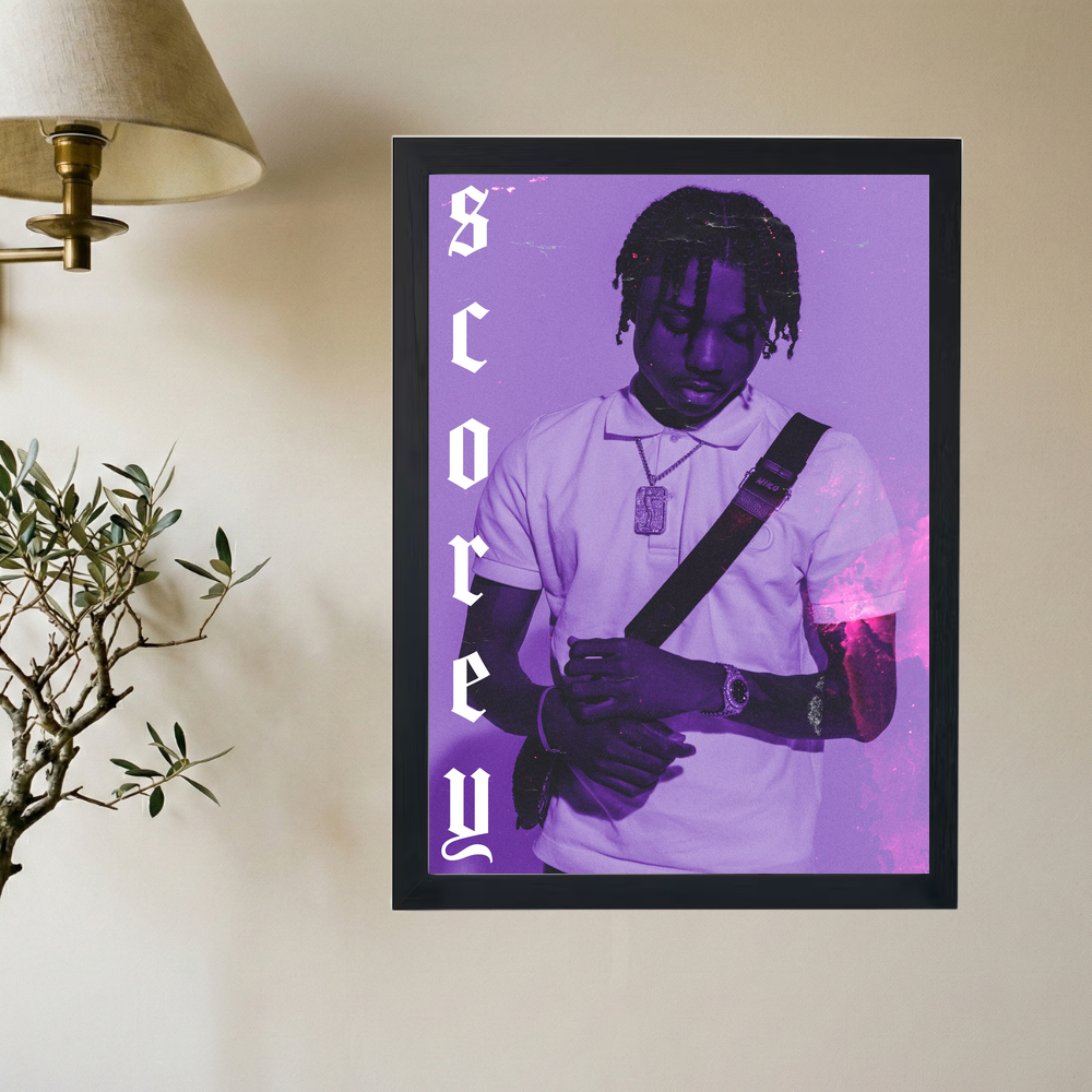 Scorey 'Purple' Poster - Mockup 2