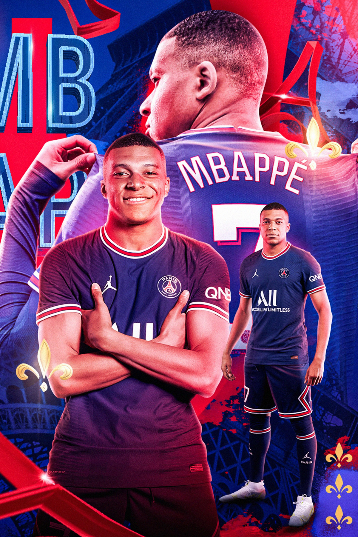 Kylian Mbappe 'Mighty Paris' Poster