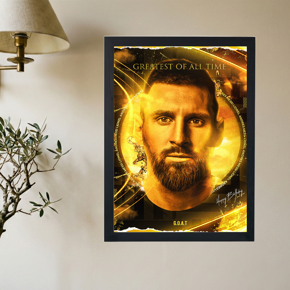 Lionel Messi 'GOAT' Poster - Mockup 2