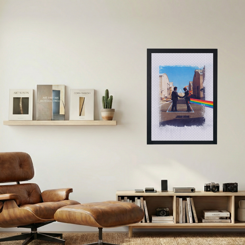 Pink Floyd 'Discography Collaged' Poster - Mockup 1