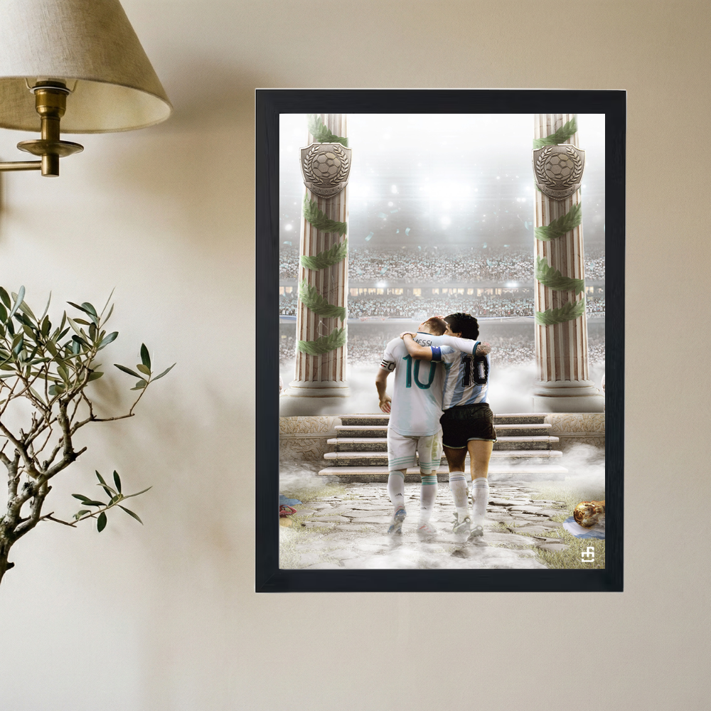 Messi x Maradona 'Argentinian Royalty' Poster - Mockup 2