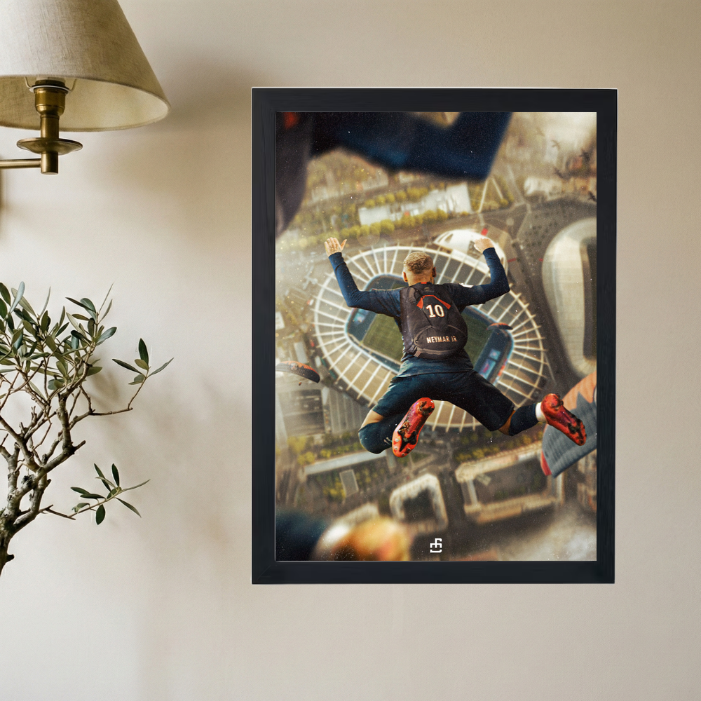 Neymar Jr. 'Skydive To Paris' Poster - Mockup 2