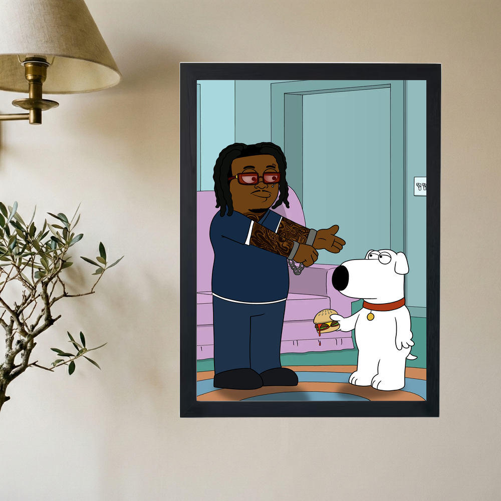 Gunna x Family Guy Cartoon Poster - Mockup 2