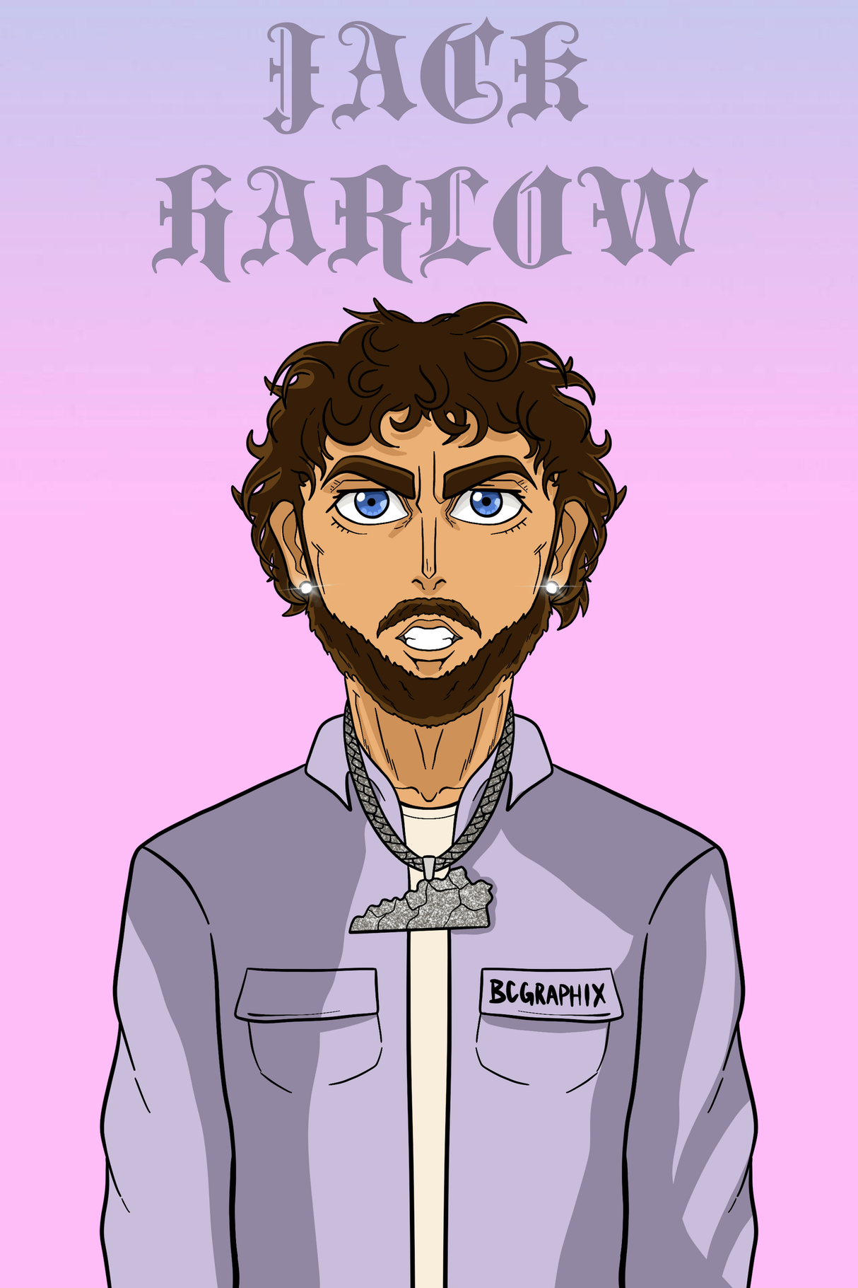 Jack Harlow 'KY' Cartoon Poster