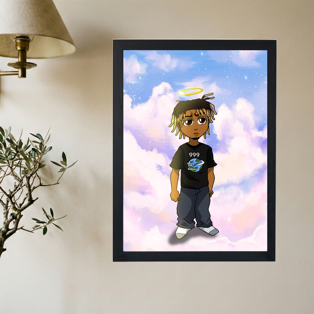 Juice WRLD 'Angelic' Cartoon Poster - Mockup 2