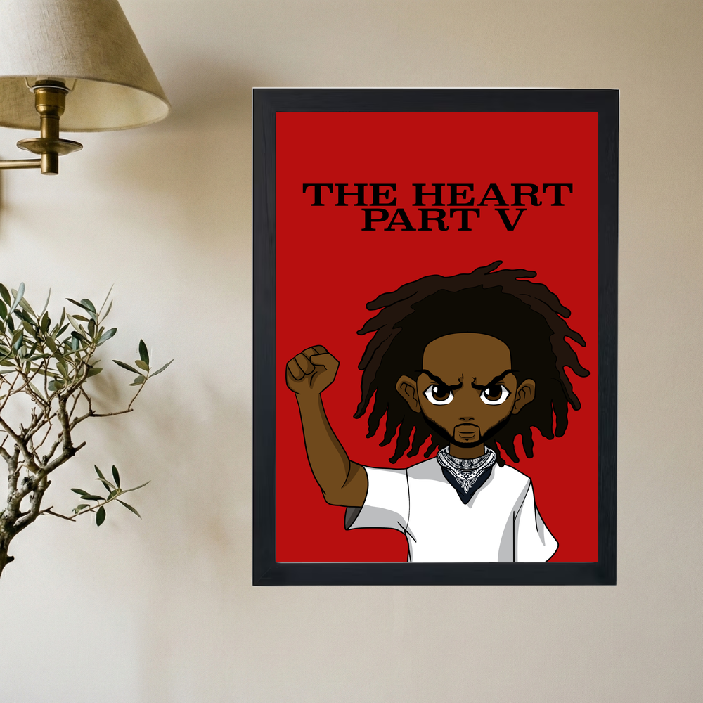 Kendrick Lamar x Boondocks 'The Heart Part V' Poster - Mockup 2