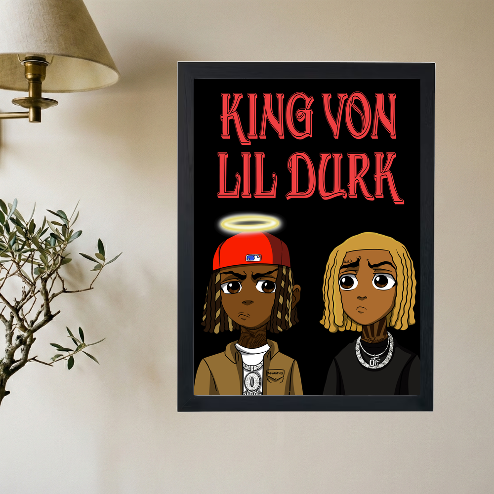 Lil Durk x King Von x Boondocks Poster - Mockup 2