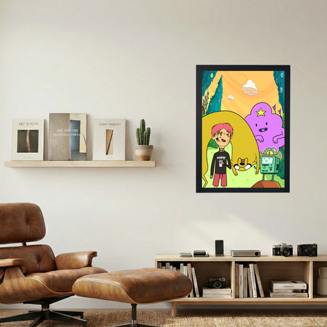 Lil Peep x Adventure Time Cartoon Poster - Mockup 1