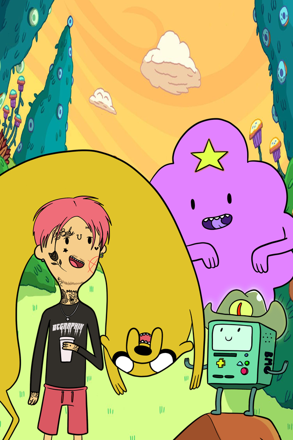 Lil Peep x Adventure Time Cartoon Poster