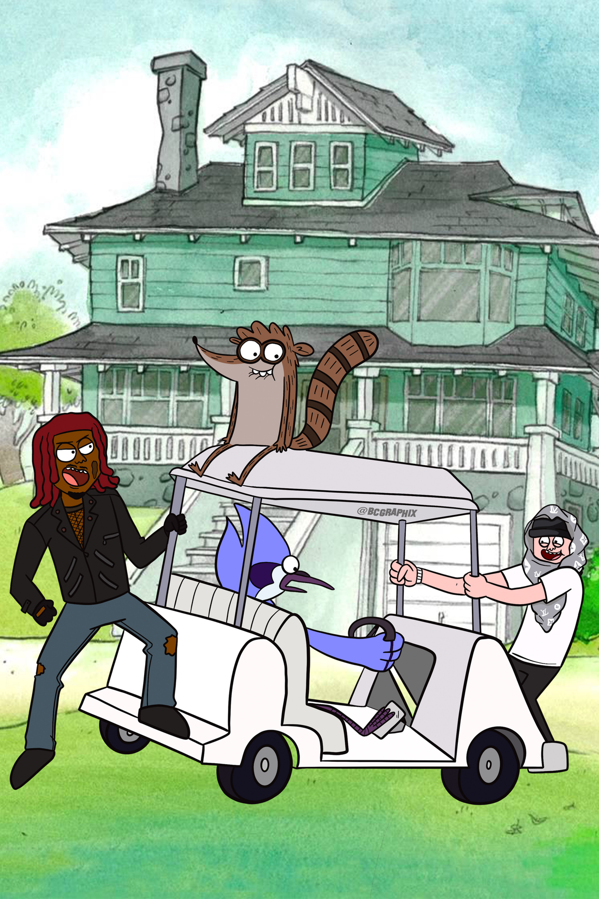 Playboi Carti x Yeat x Regular Show Poster