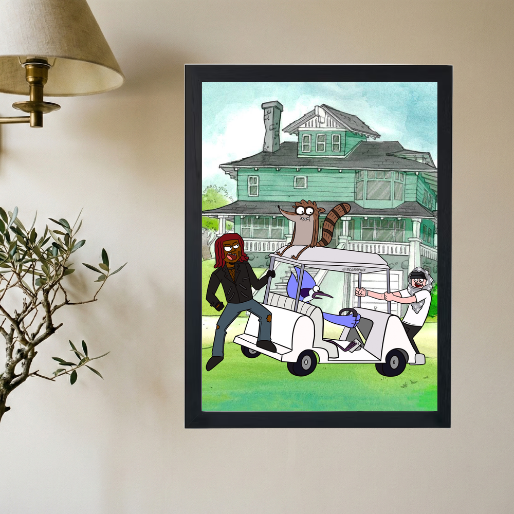 Playboi Carti x Yeat x Regular Show Poster - Mockup 2