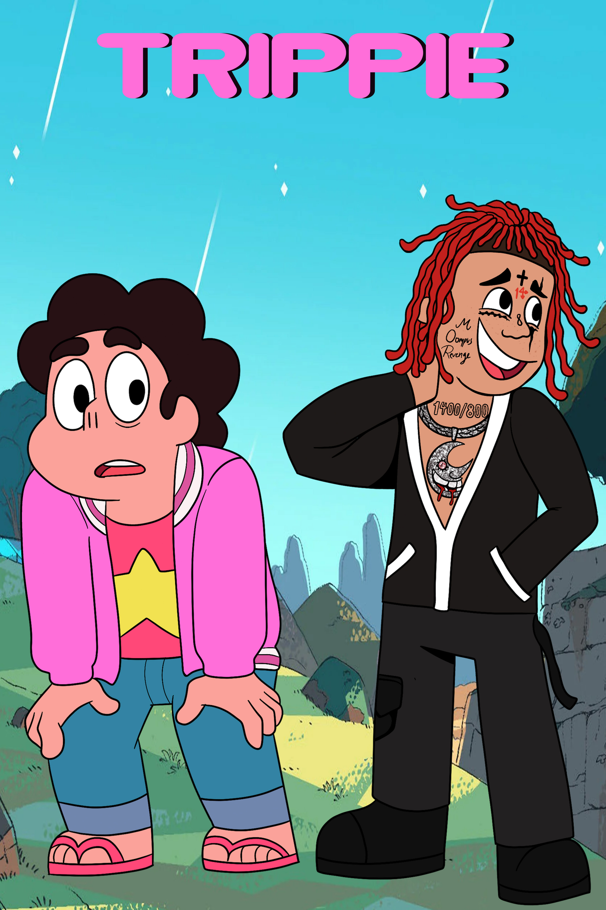 Trippie Redd x Steven Universe Cartoon Poster