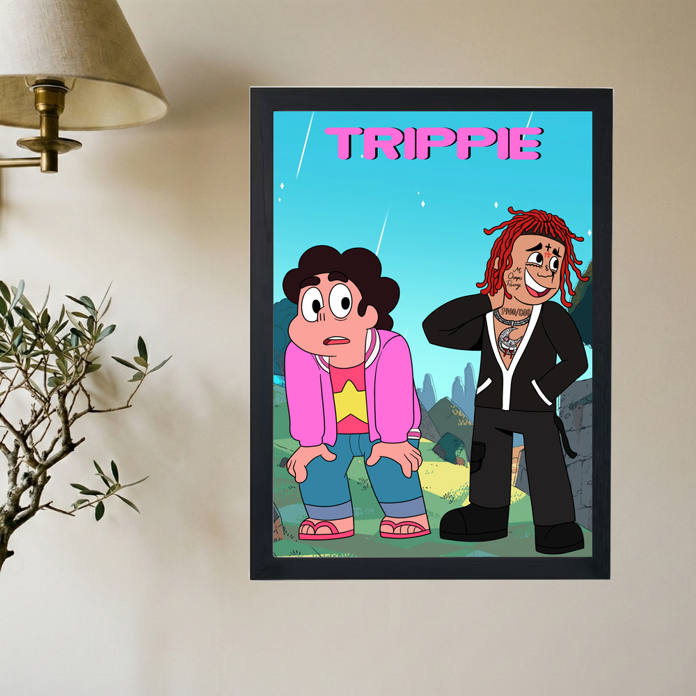 Trippie Redd x Steven Universe Cartoon Poster - Mockup 2