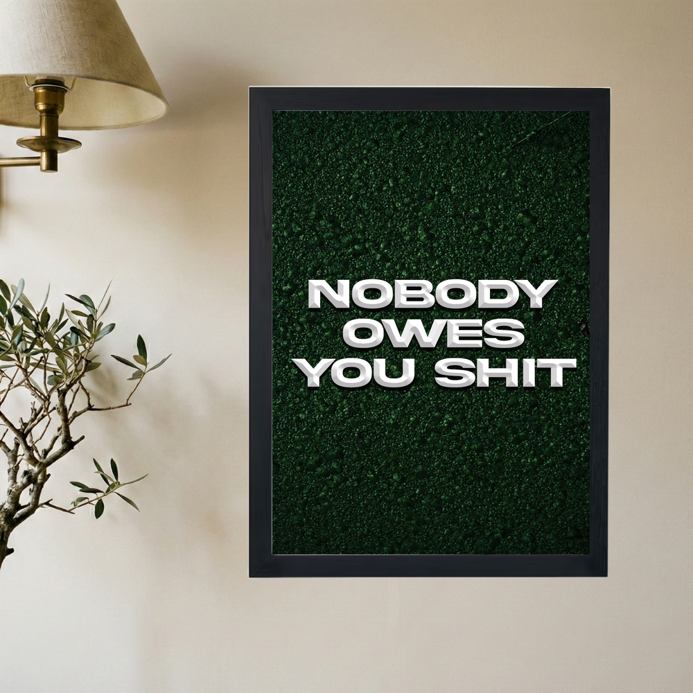 Nobody Owe's You Shit' Poster V3 - Mockup 2