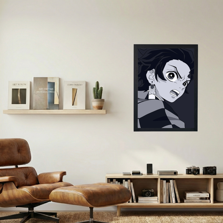 Demon Slayer x Tanjiro Kamado B&W Poster - Mockup 1