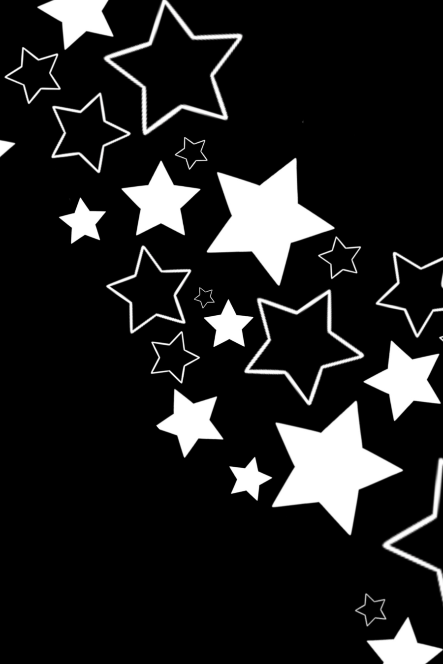 B&W Stars Poster, shown hanging above a console table