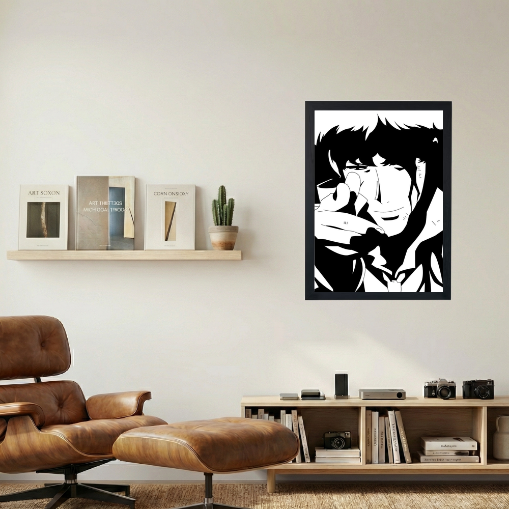 Cowboy Bebop 'Spike' B&W Poster - Mockup 1