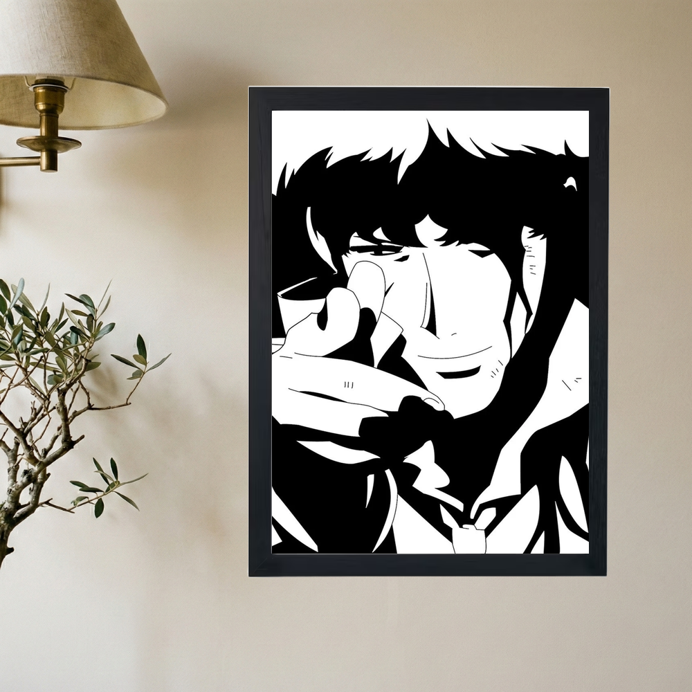 Cowboy Bebop 'Spike' B&W Poster - Mockup 2