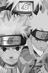 Naruto B&W Collage Poster