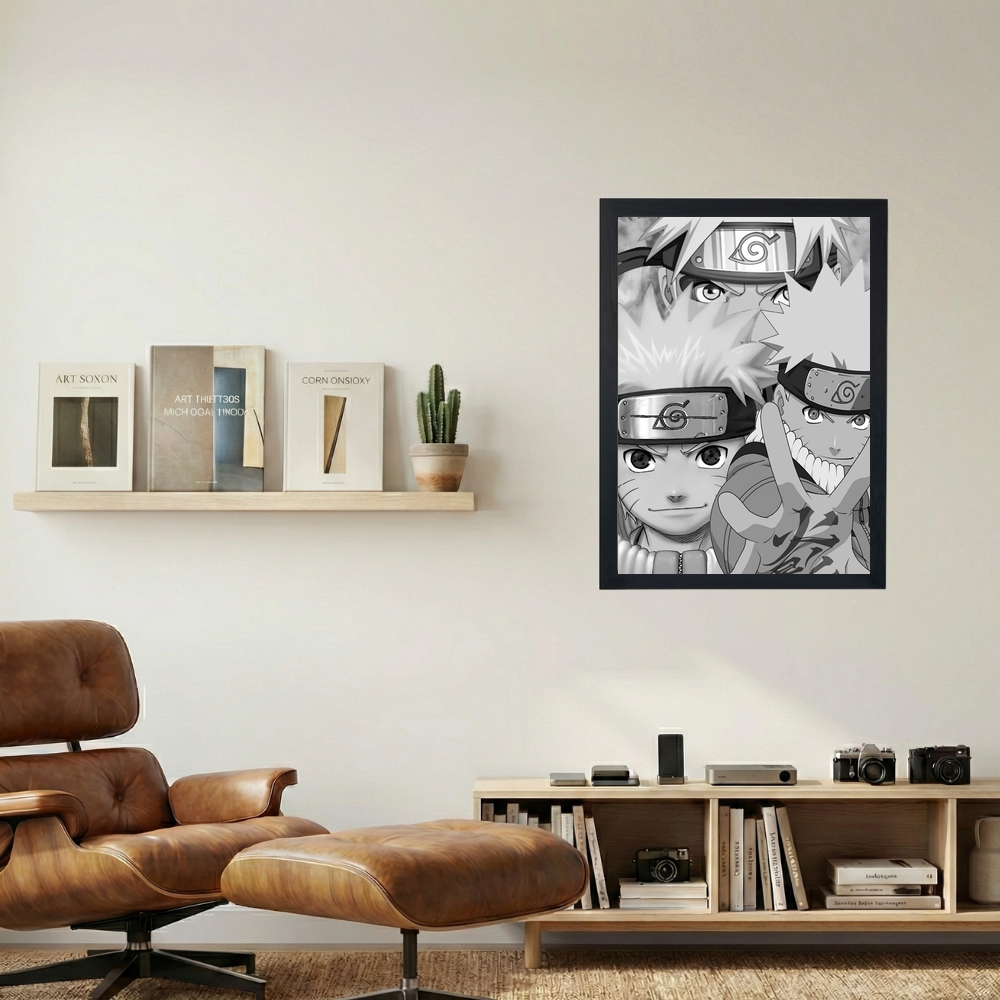 Naruto B&W Collage Poster - Mockup 1