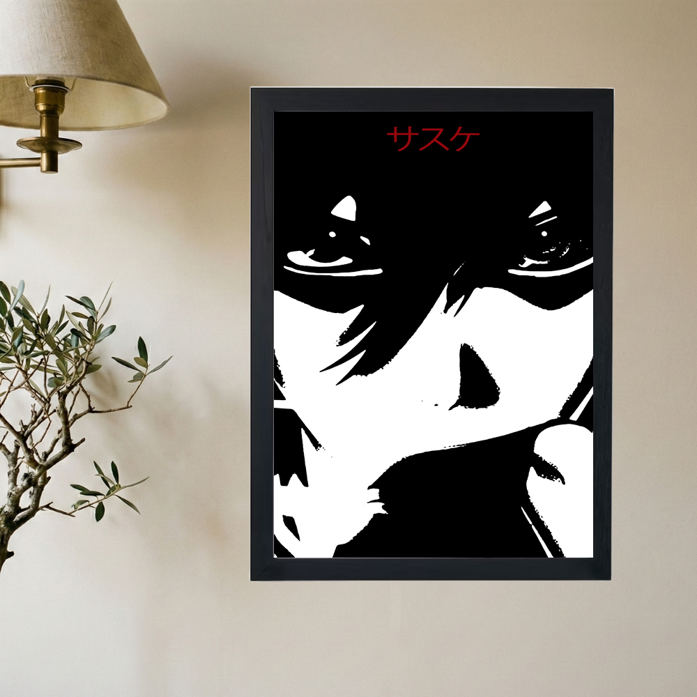 Sasuke B&W Poster - Mockup 2