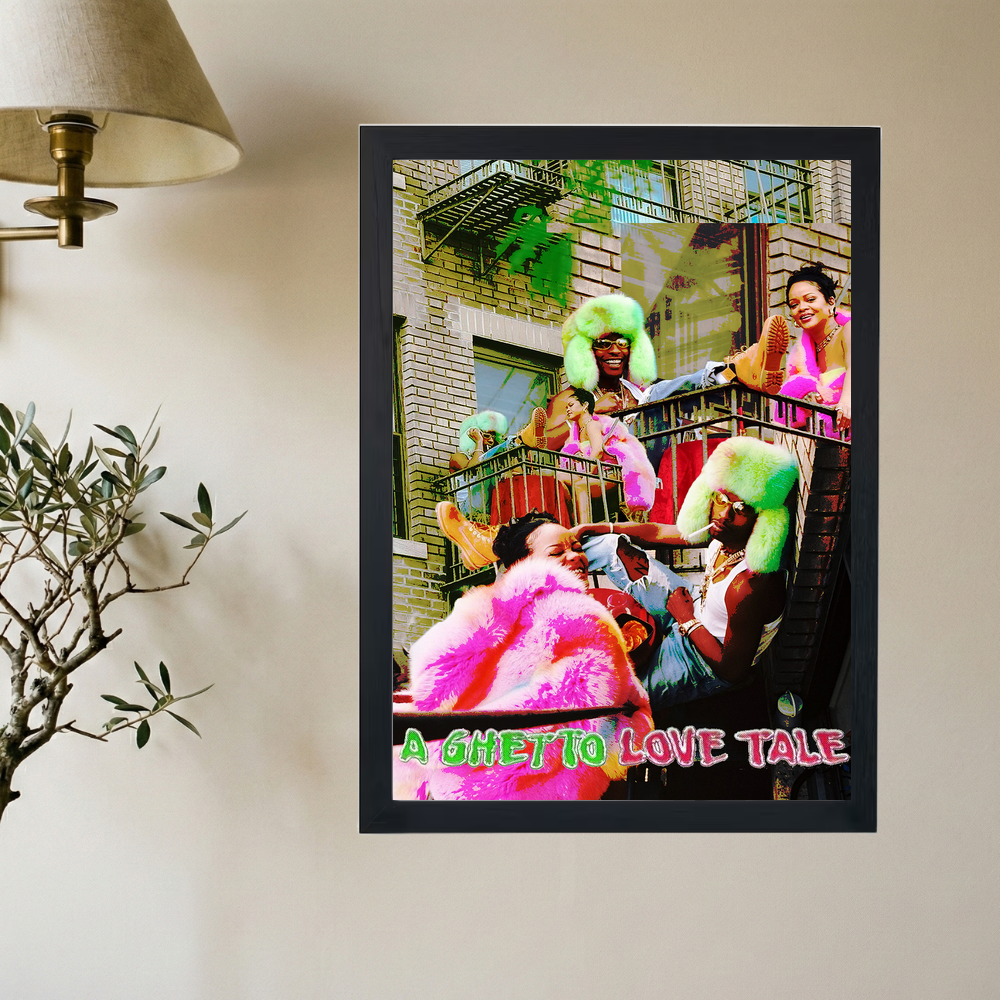A$AP Rocky x Rihanna 'Ghetto Love Tale' Poster - Mockup 2