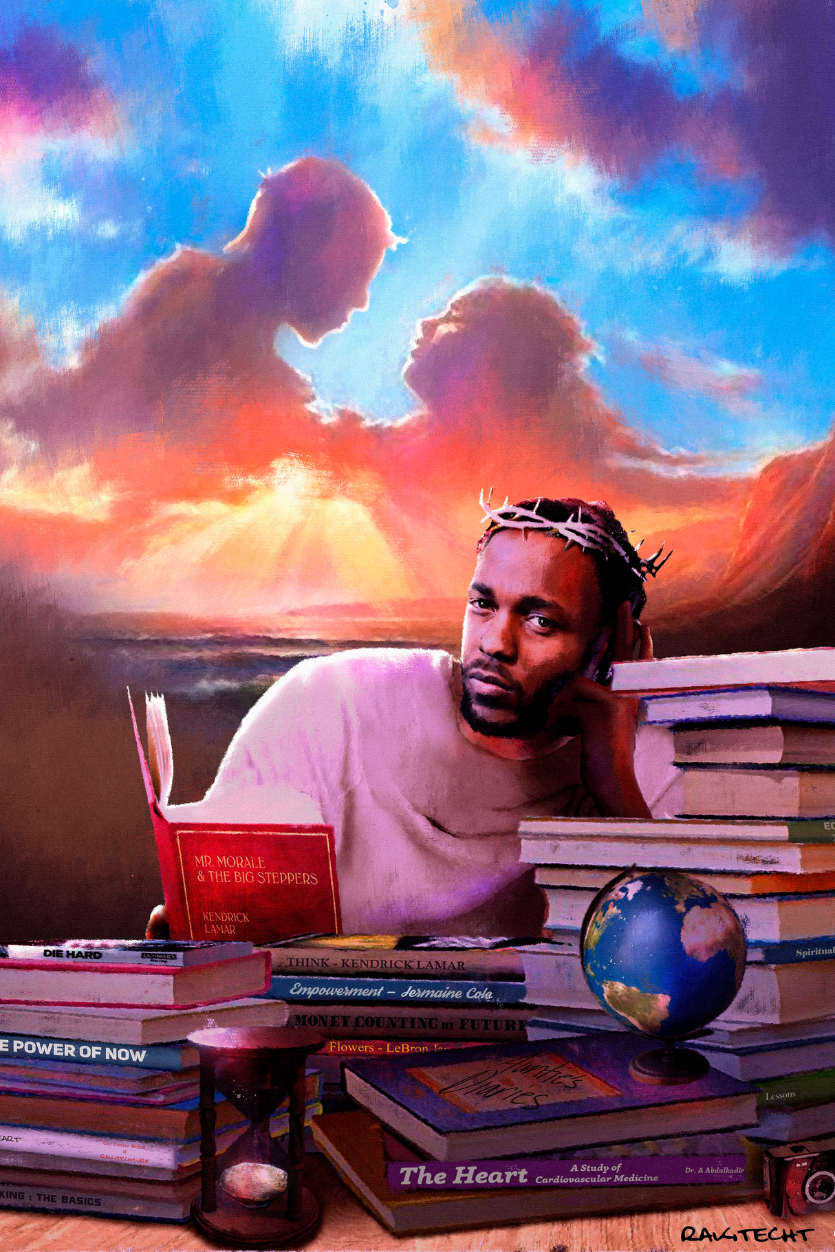 Kendrick Lamar 'Angels & Books' Painting Poster