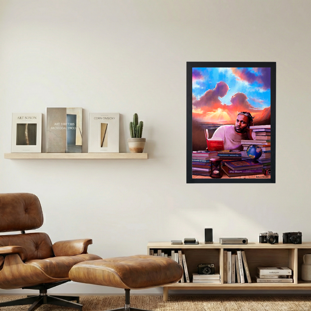 Kendrick Lamar 'Angels & Books' Painting Poster - Mockup 1