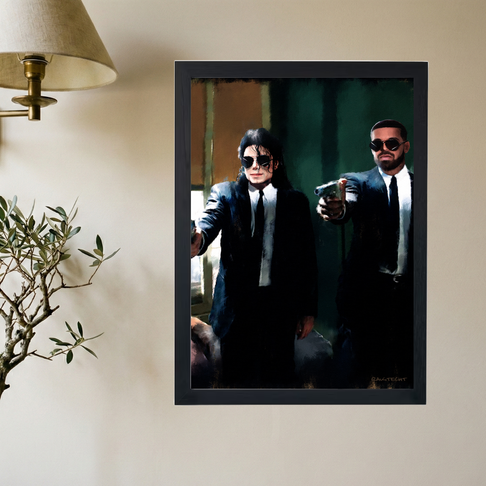 Drake x Michael Jackson 'Pop Fiction' Painting Poster - Mockup 2