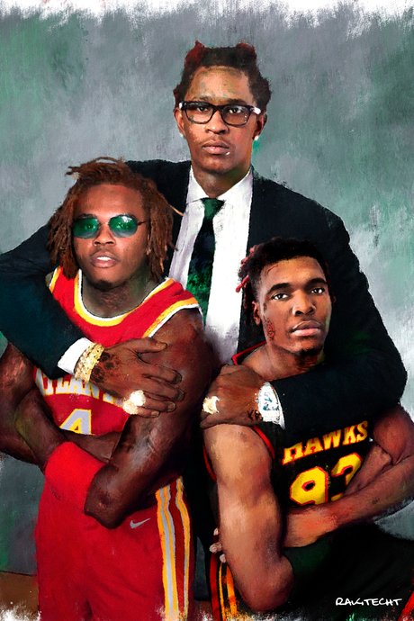 Young Thug x Gunna x Lil Keed 'Free YSL' Painting Poster