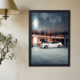 BMW e46 M3 'All White Lights' Poster - Mockup 2