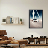 BMW M3 'White Car Bronze Rims' Poster - Mockup 1